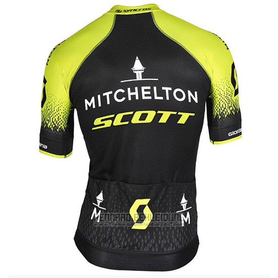 2018 Fahrradbekleidung Mitchelton Scott Shwarz Trikot Kurzarm und Tragerhose - zum Schließen ins Bild klicken